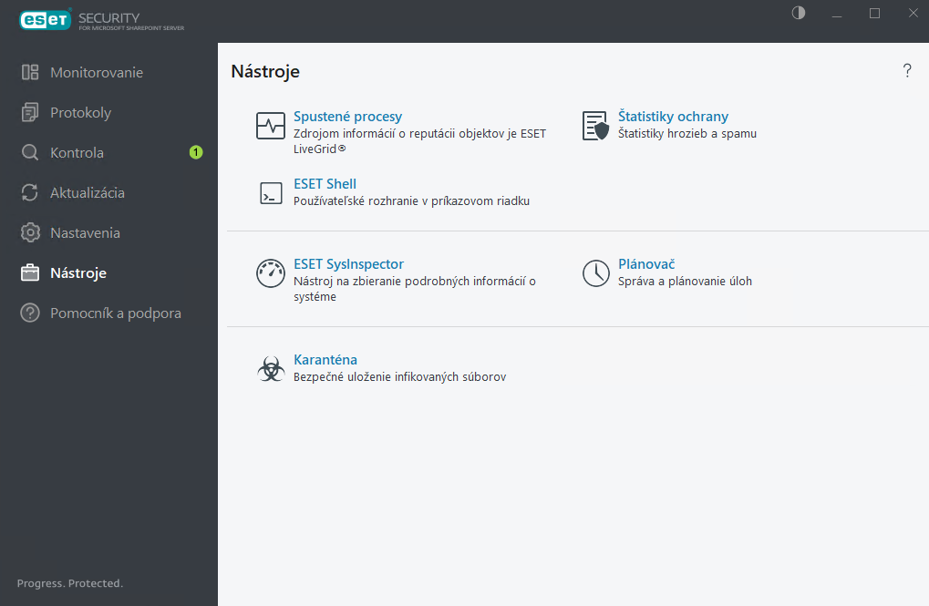 Nástroje v ESET Security for Microsoft SharePoint