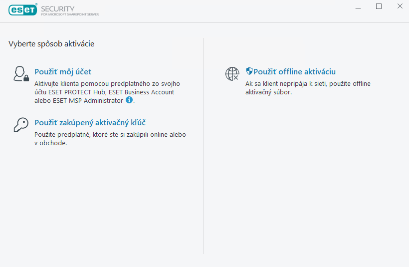 Aktivácia ESET Security for Microsoft SharePoint