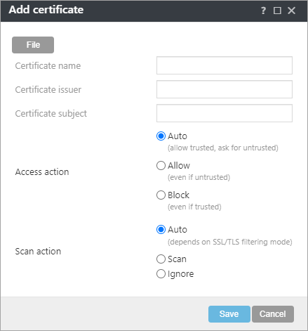 Add certificate