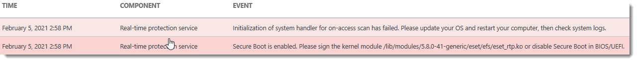 Mensaje de error Mensaje de error