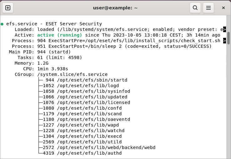 Terminal window output Terminal window output