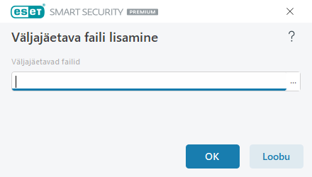 Väljajäetava faili lisamine