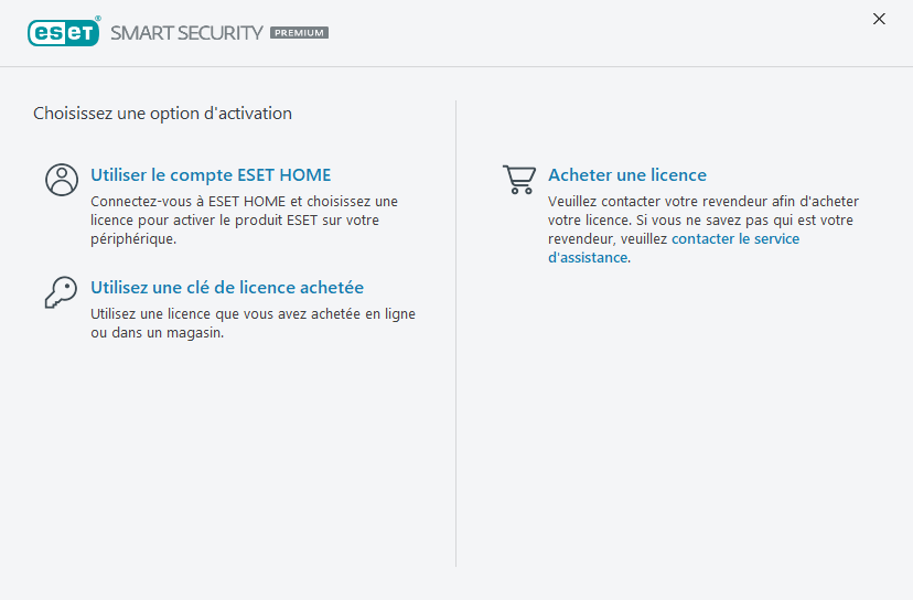 Activation du produit