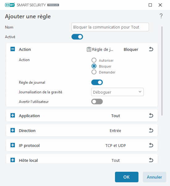 Ajouter une règle