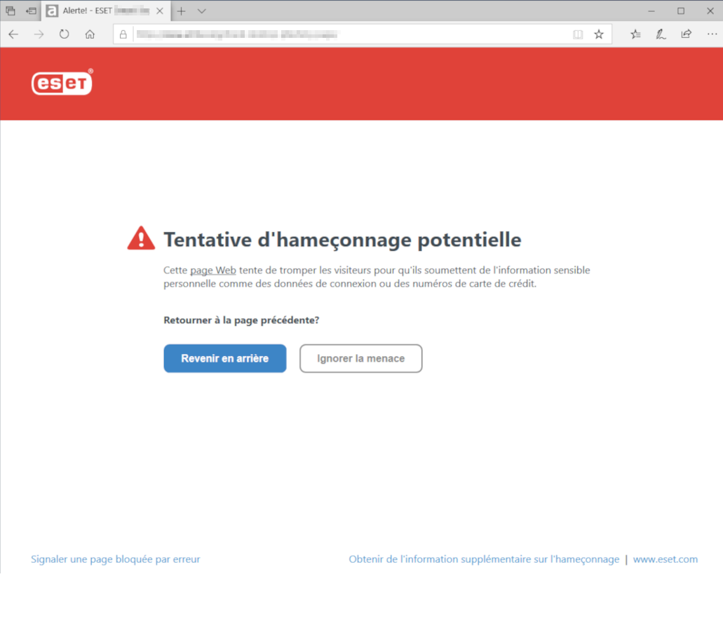 Tentative d'hameçonnage potentielle