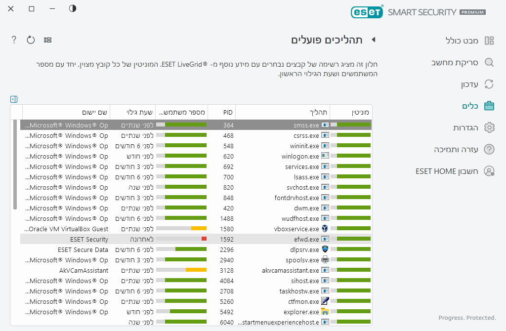 תהליכים פועלים תהליכים פועלים