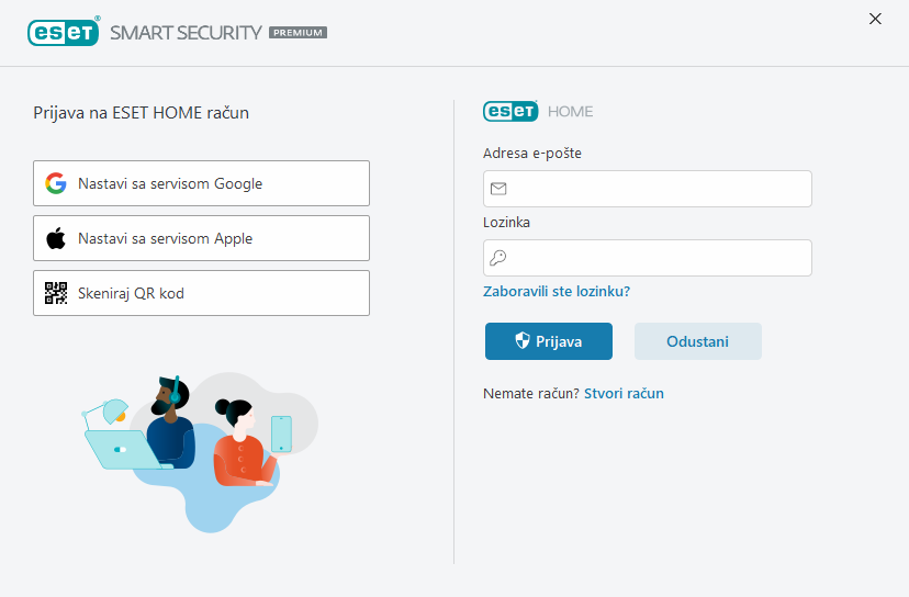Prijava u ESET HOME
