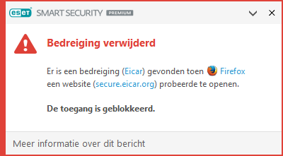 Bedreiging verwijderd
