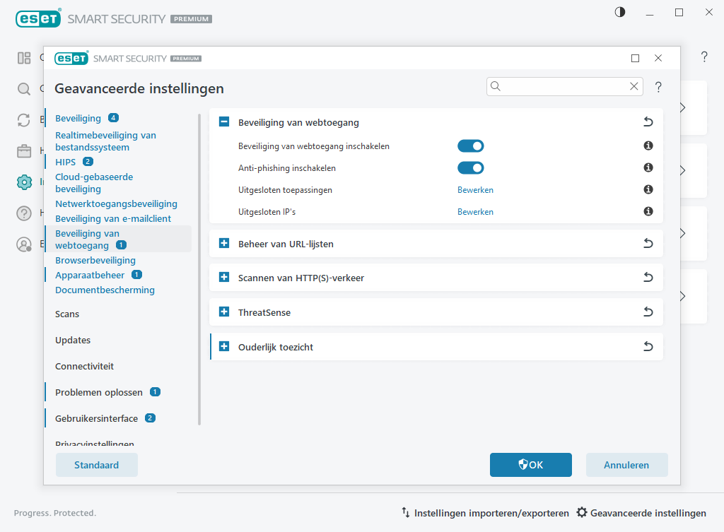 Beveiliging van webtoegang Beveiliging van webtoegang