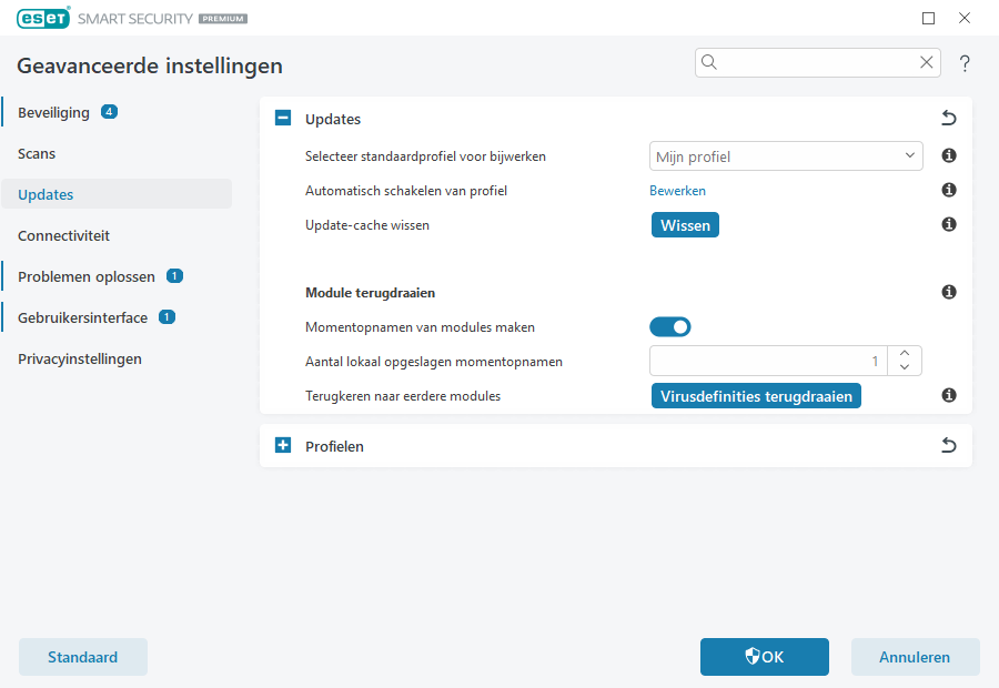 Interval voor ongedaan maken Interval voor ongedaan maken