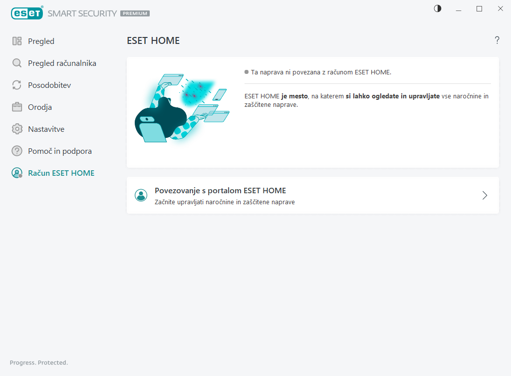 Stanje povezave z računom ESET HOME Stanje povezave z računom ESET HOME