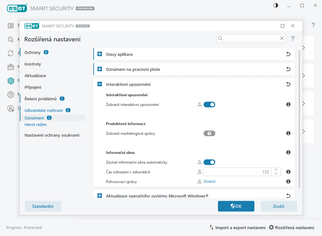 Interaktivní upozornění