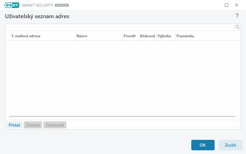Uživatelský seznam adres Uživatelský seznam adres