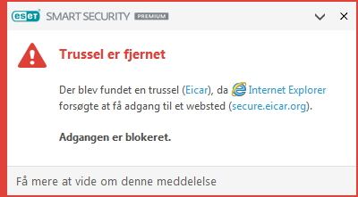 Trussel er fjernet Trussel er fjernet