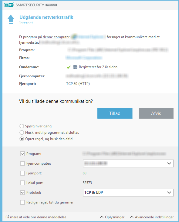 Udgående netværkstrafik