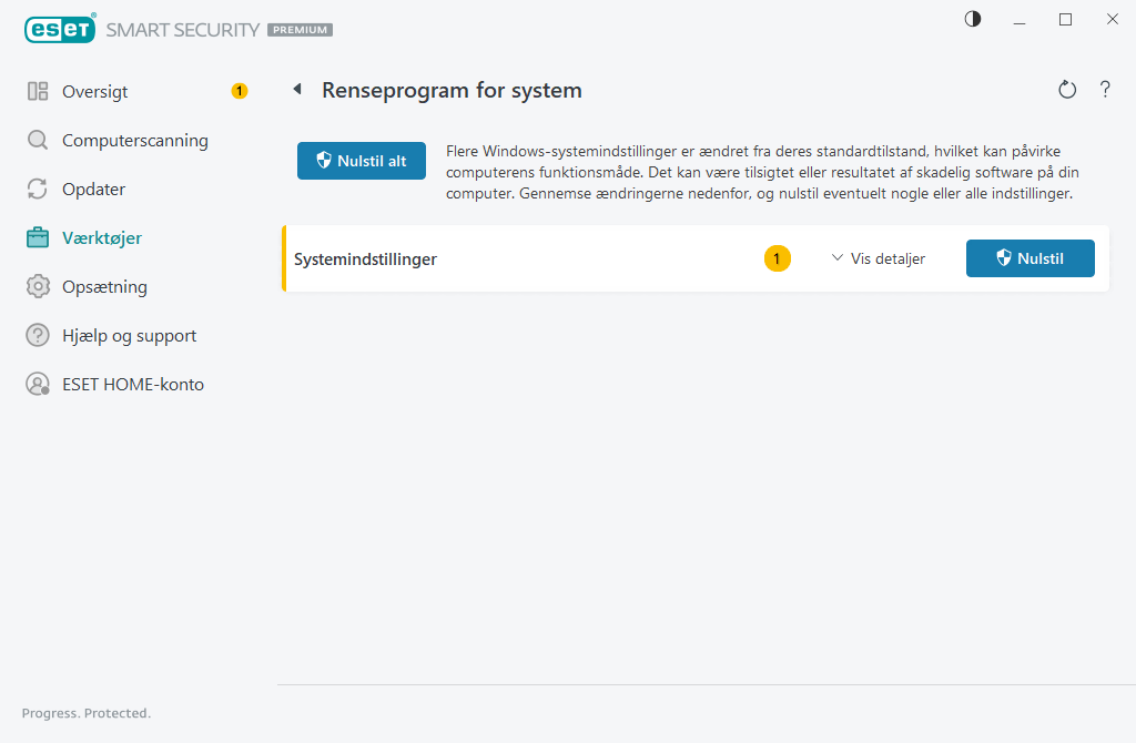 Renseprogram for system Renseprogram for system