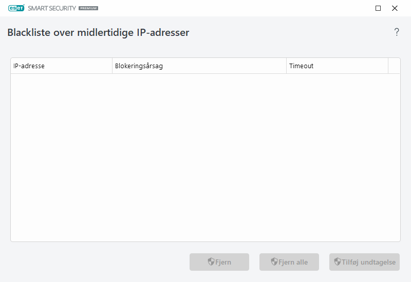 Midlertidig blackliste over IP-adresser Midlertidig blackliste over IP-adresser
