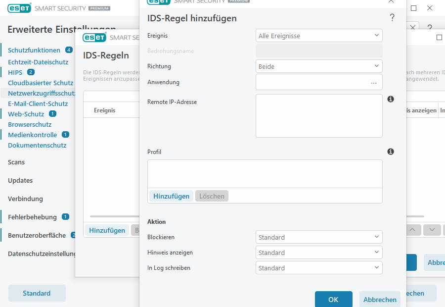 IDS-Regel hinzufügen