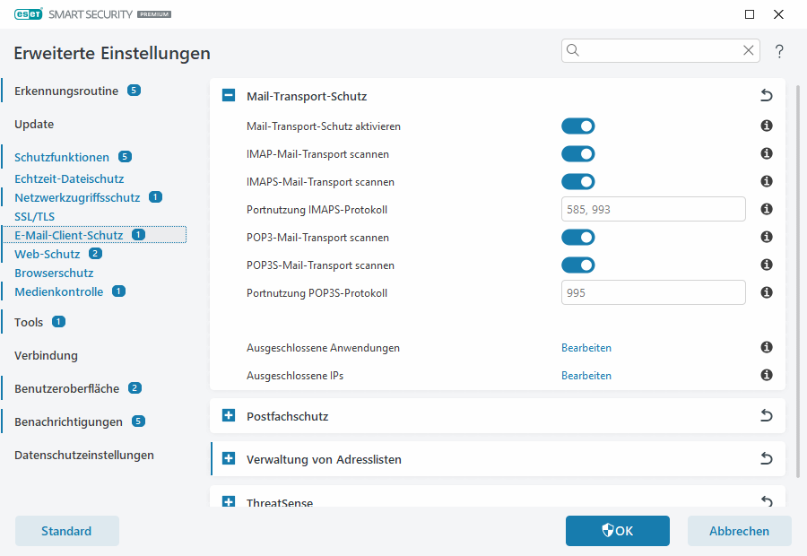 Mail-Transport-Schutz