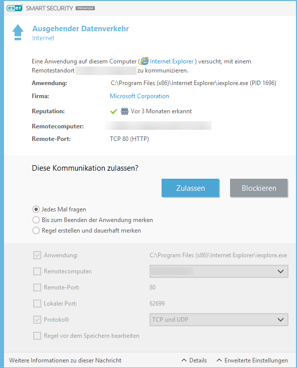 Ausgehender Datenverkehr Ausgehender Datenverkehr
