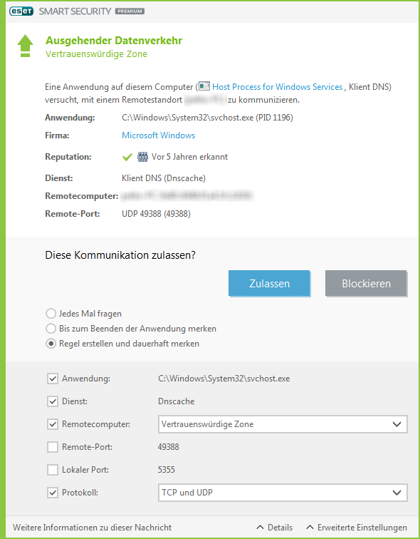 Ausgehender Datenverkehr