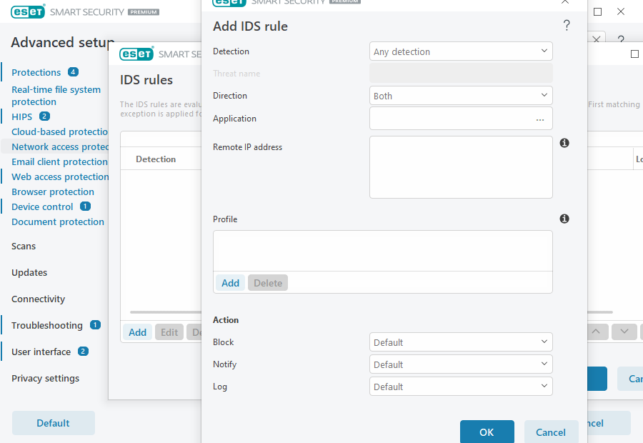 Add IDS rule Add IDS rule