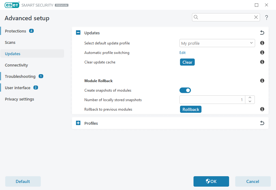 Additional update options