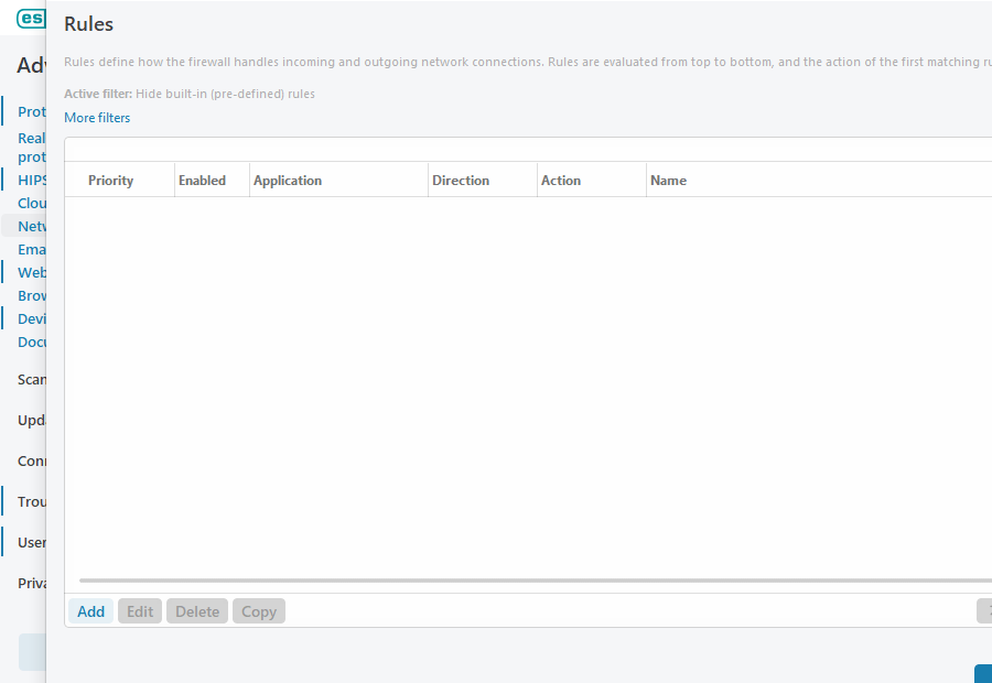 Firewall rules Firewall rules