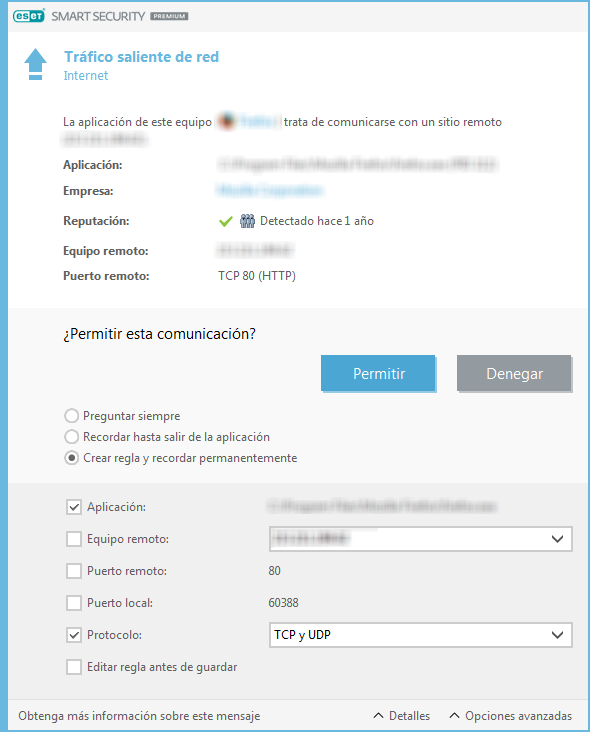 Tráfico saliente de red Tráfico saliente de red