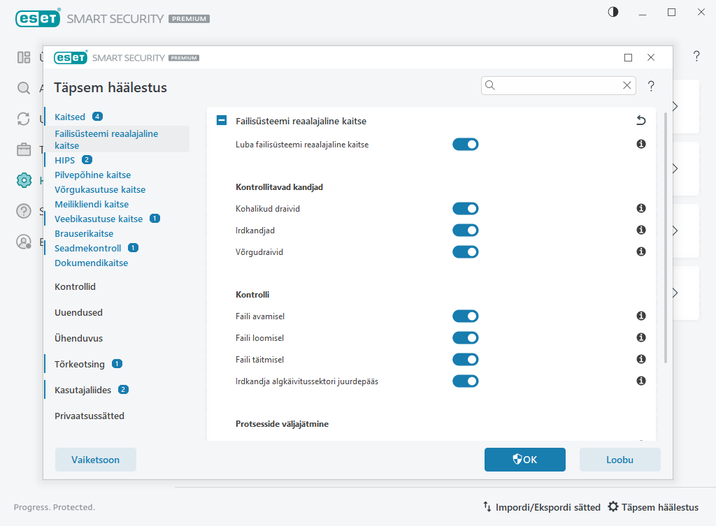 Failisüsteemi reaalajaline kaitse