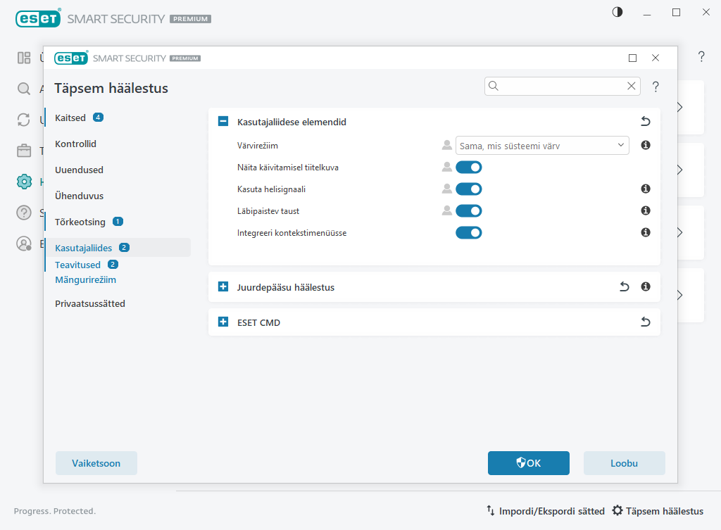 Kasutajaliidese elemendid Kasutajaliidese elemendid