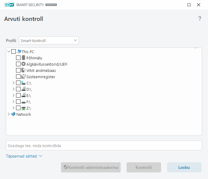 Kohandatud kontroll Kohandatud kontroll
