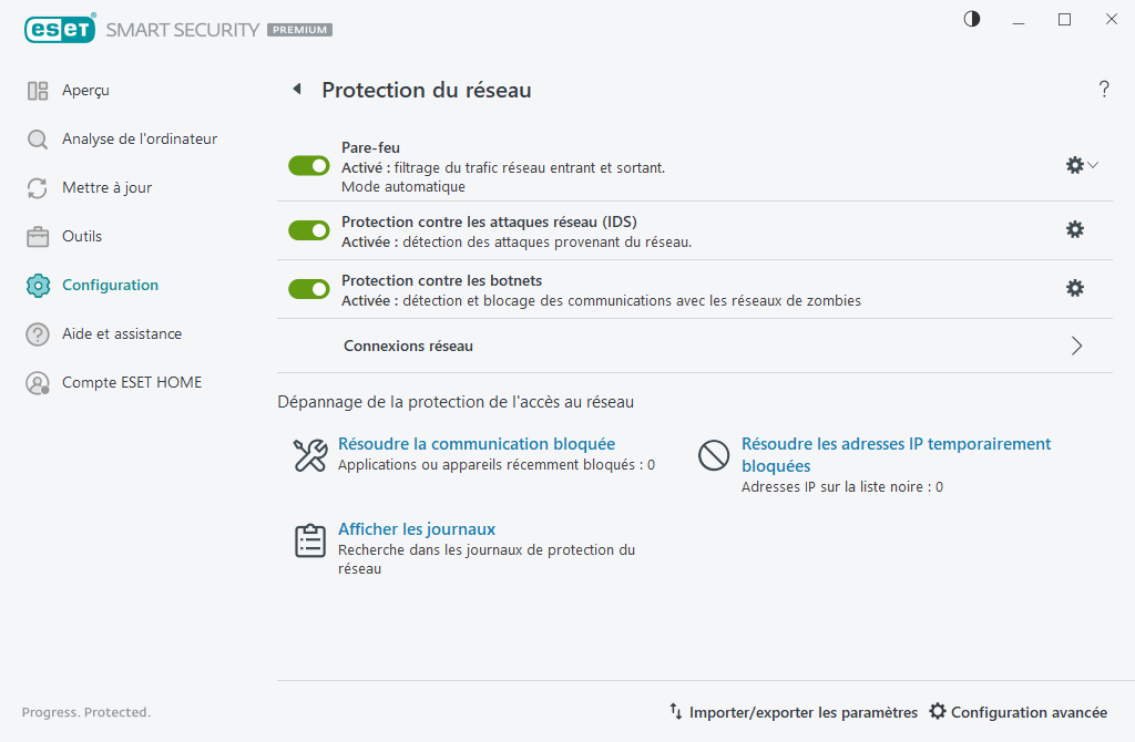 Protection du réseau Protection du réseau