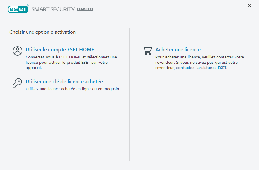 Activation du produit