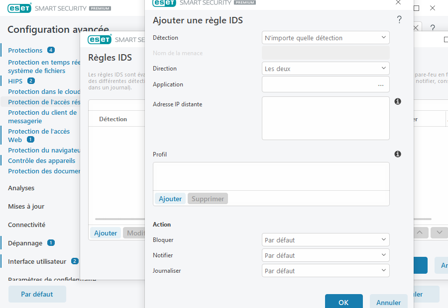 Ajouter une règle IDS Ajouter une règle IDS