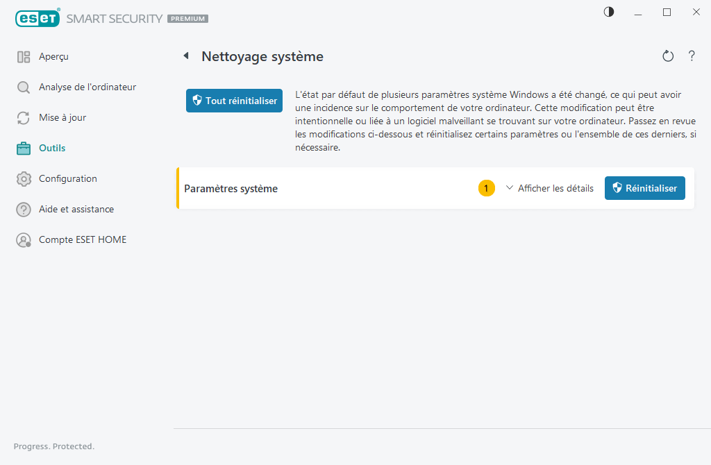 Outil de nettoyage système
