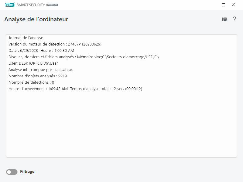 Journal d'analyse de l'ordinateur Journal d'analyse de l'ordinateur