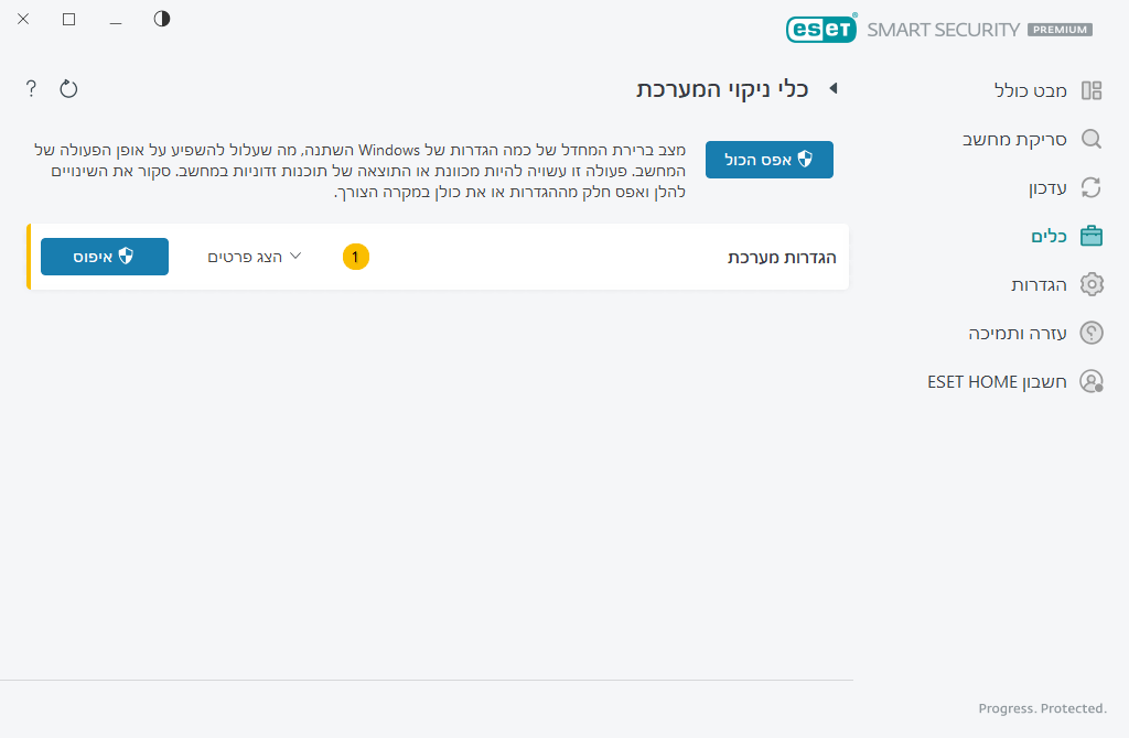 כלי ניקוי המערכת כלי ניקוי המערכת
