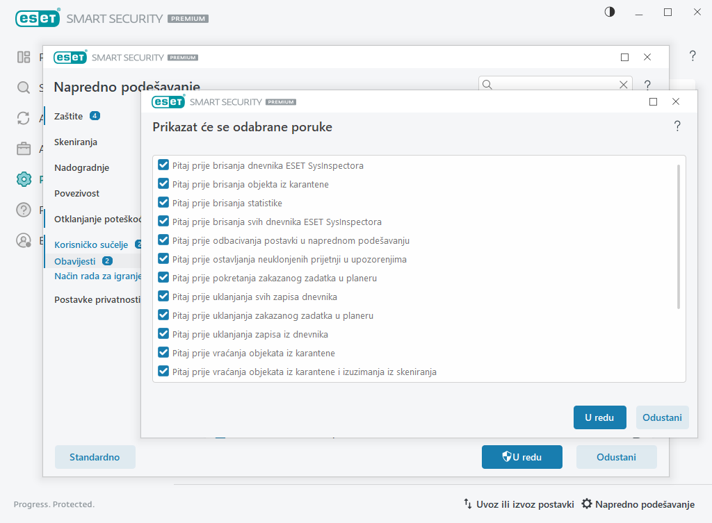 Poruke za potvrdu Poruke za potvrdu