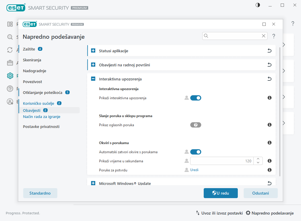 Obavijesti na radnoj površini