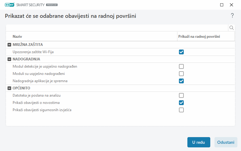Obavijesti na radnoj površini