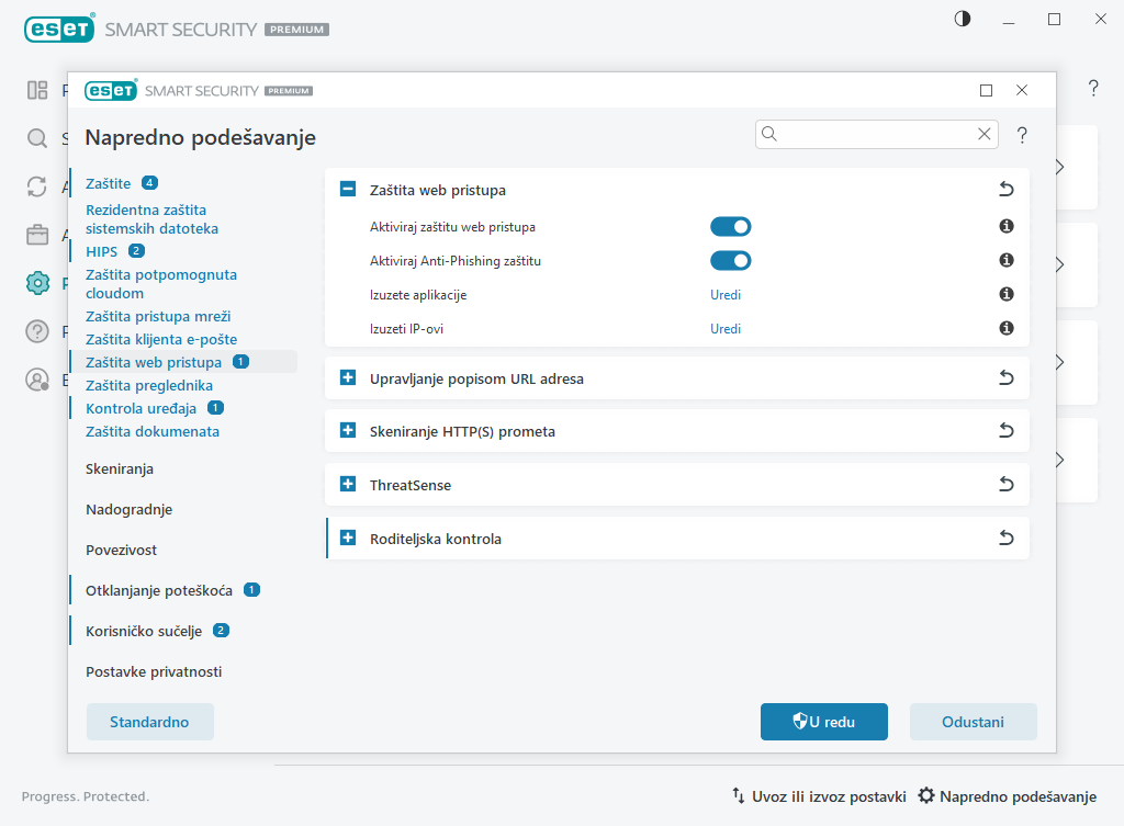 Zaštita web pristupa Zaštita web pristupa