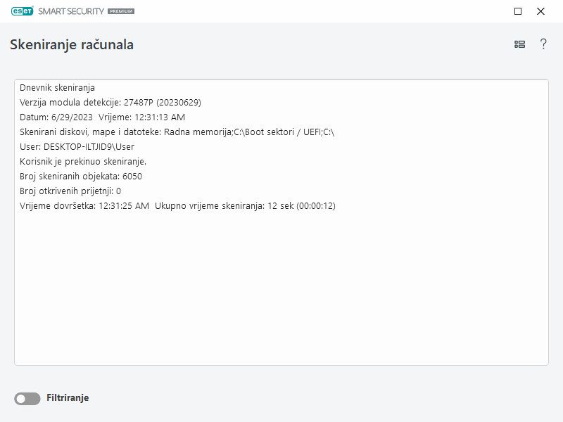 Dnevnik skeniranja računala Dnevnik skeniranja računala
