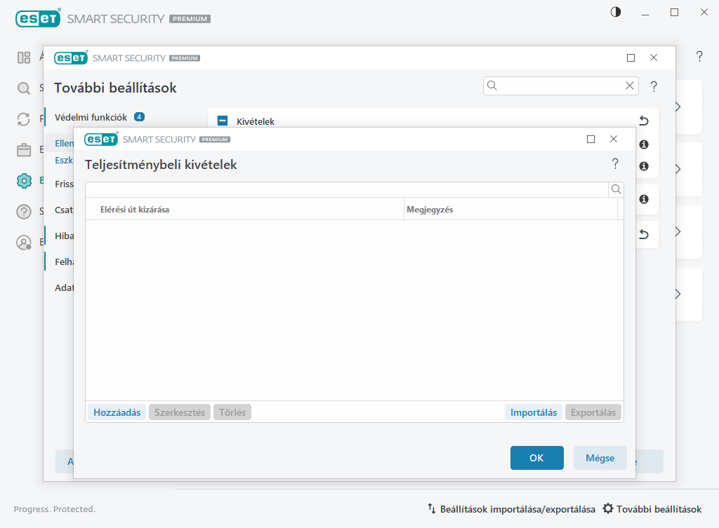 Teljesítménybeli kivételek Teljesítménybeli kivételek