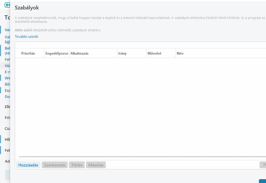 Tűzfalszabályok Tűzfalszabályok