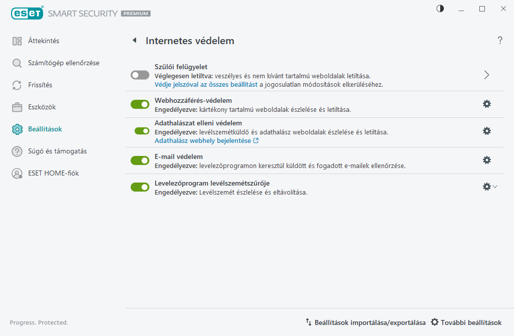 Internetes védelem Internetes védelem