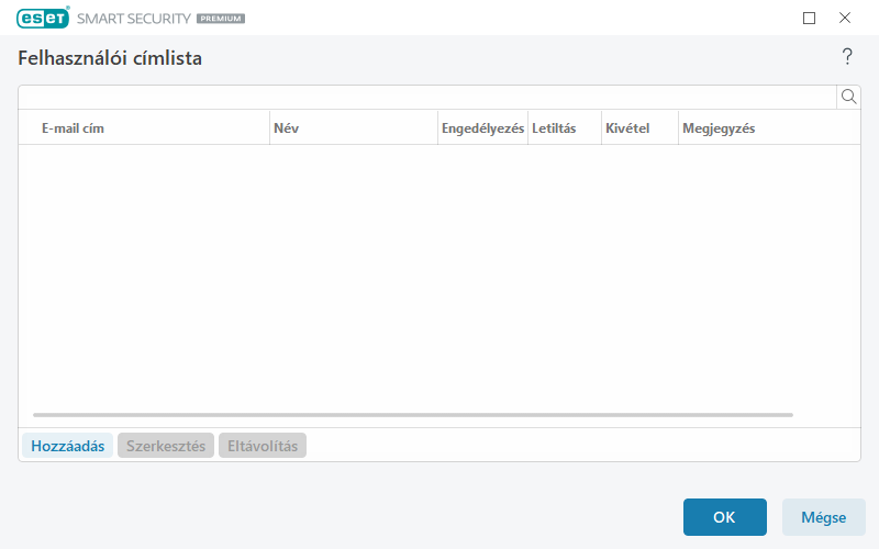 Felhasználói címlista