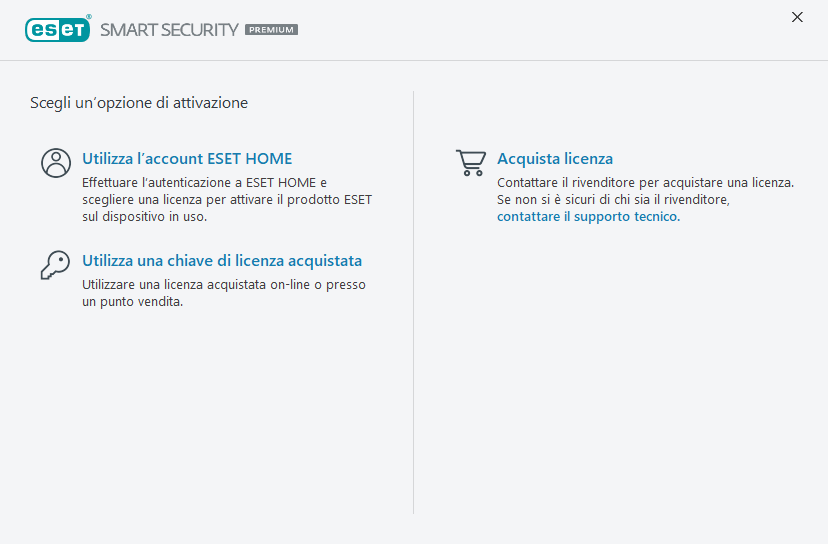 Attivazione prodotto