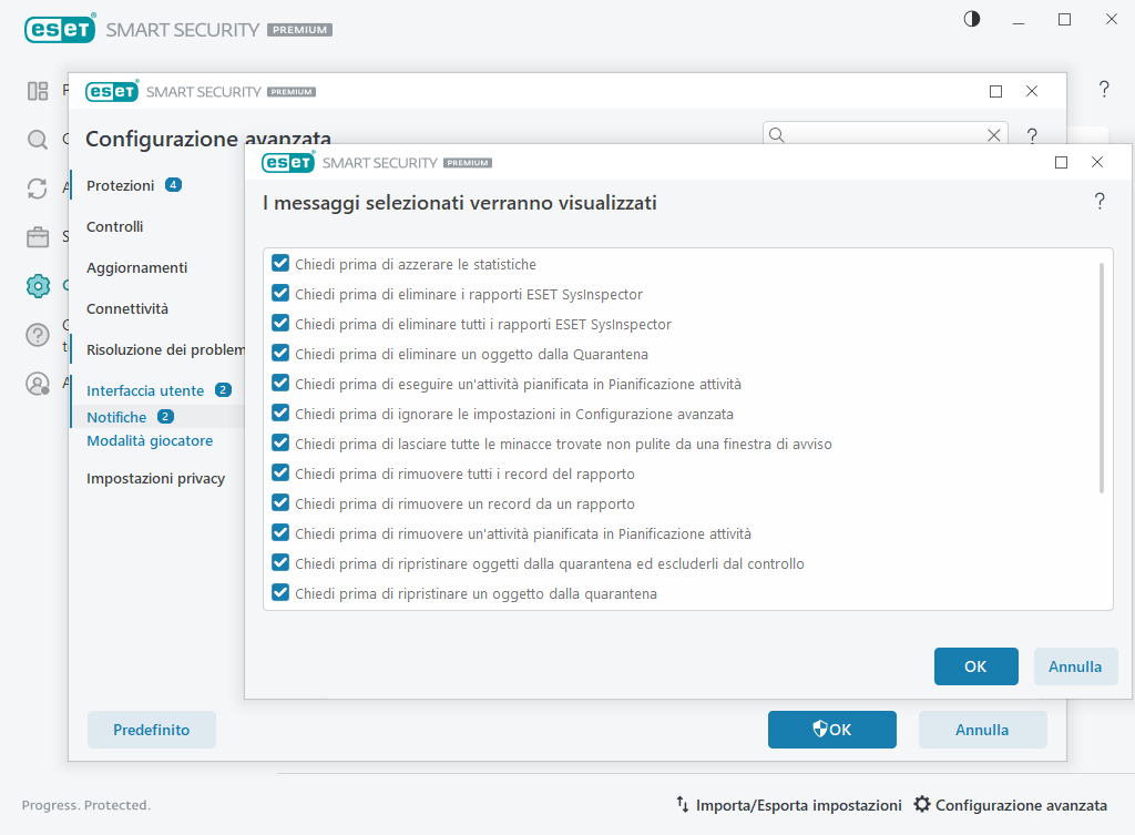 Messaggi di conferma Messaggi di conferma