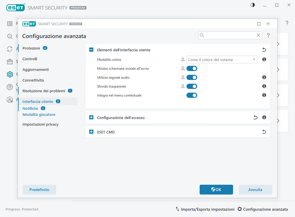 Elementi dell'interfaccia utente Elementi dell'interfaccia utente